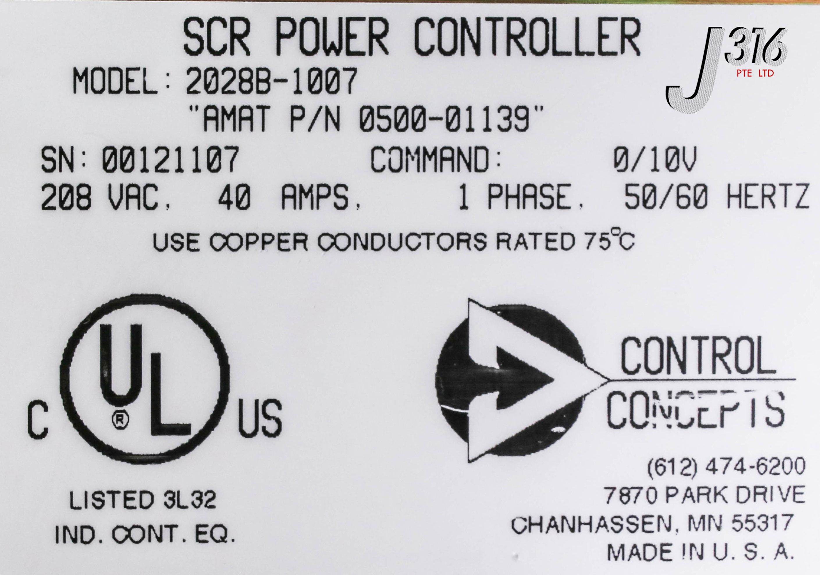 14885 APPLIED MATERIALS CNTRL DUAL ZONE PHASE ANGLE (REFURB) 0500
